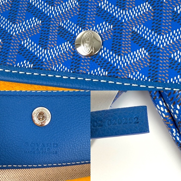 New GOYARD Goyardine Saint Louis GM Blue Tote Bag with Pouch - Picture 12 of 13